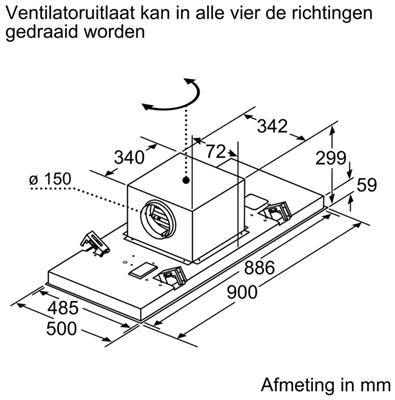 knop Omgeving Pogo stick sprong LR97CAQ50 SIEMENS Plafondunit afzuigkap - de beste prijs - 123Apparatuur.nl